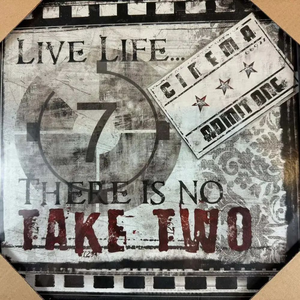 THEATER GAME ROOM PICTURE VERSE INSPIRATIONAL POEM  PRINT 12X12 “Live life…” New